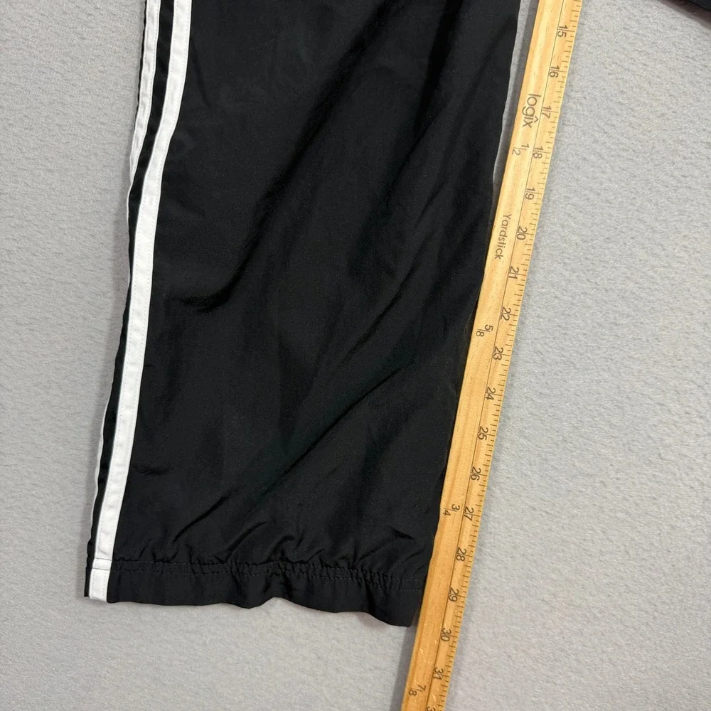 Vintage Adidas Windbreaker Track Pants Size Medium Black White Striped y2k 2000s
